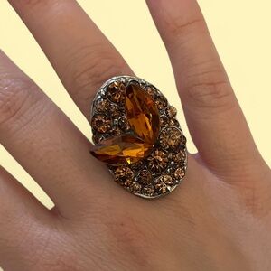 Butterfly rhinestone ring